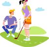 Young People Playing Golf clipart